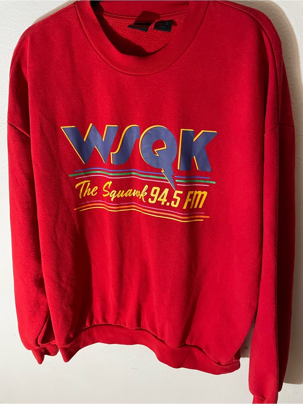 WSQK The Squawk 94.5 FM Red Graphic Crewneck Sweatshirt
